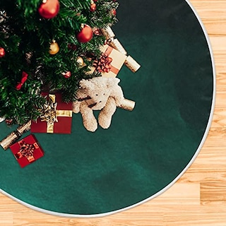 Foto 5 | Falda Para Árbol De Navidad Xigua Hunter Green, 120 Cm De Diámetro - Venta Internacional.