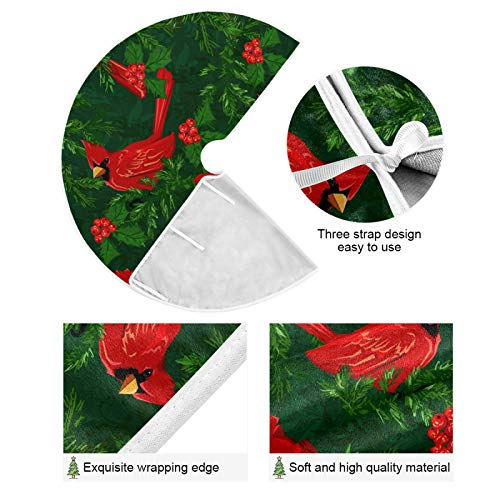 Foto 3 pulgar | Falda De Árbol De Navidad Attx Red Cardinal Bird 120 Cm De Poliéster - Venta Internacional.
