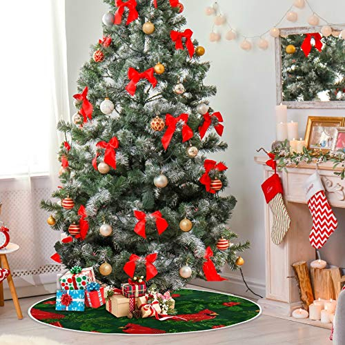 Foto 4 | Falda De Árbol De Navidad Attx Red Cardinal Bird 120 Cm De Poliéster - Venta Internacional.