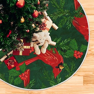 Foto 5 | Falda De Árbol De Navidad Attx Red Cardinal Bird 120 Cm De Poliéster - Venta Internacional.