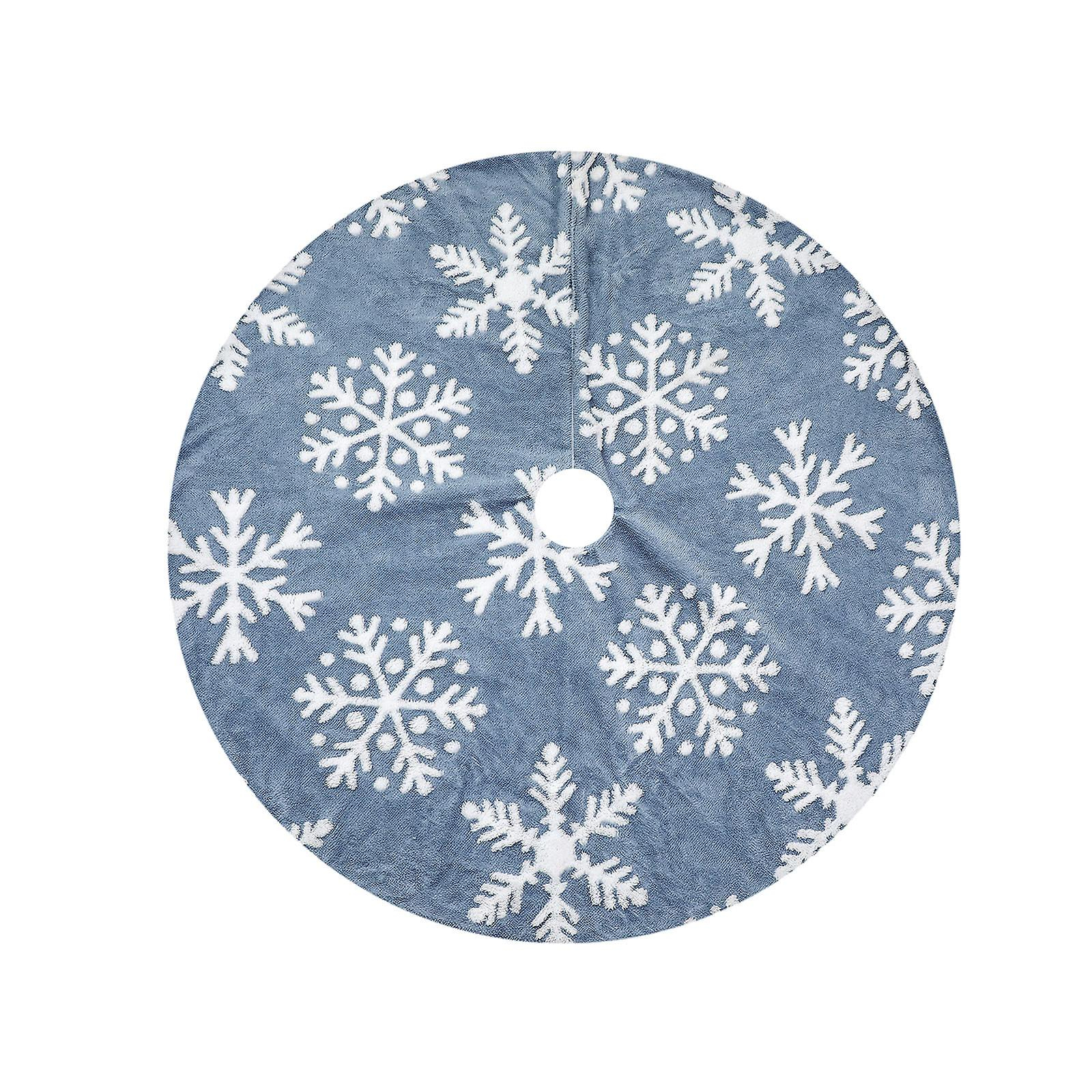 Foto 2 pulgar | Falda Para Árbol De Navidad Huoguo, Estampado De Nieve De Terciopelo Azul, 122 Cm - Venta Internacional.