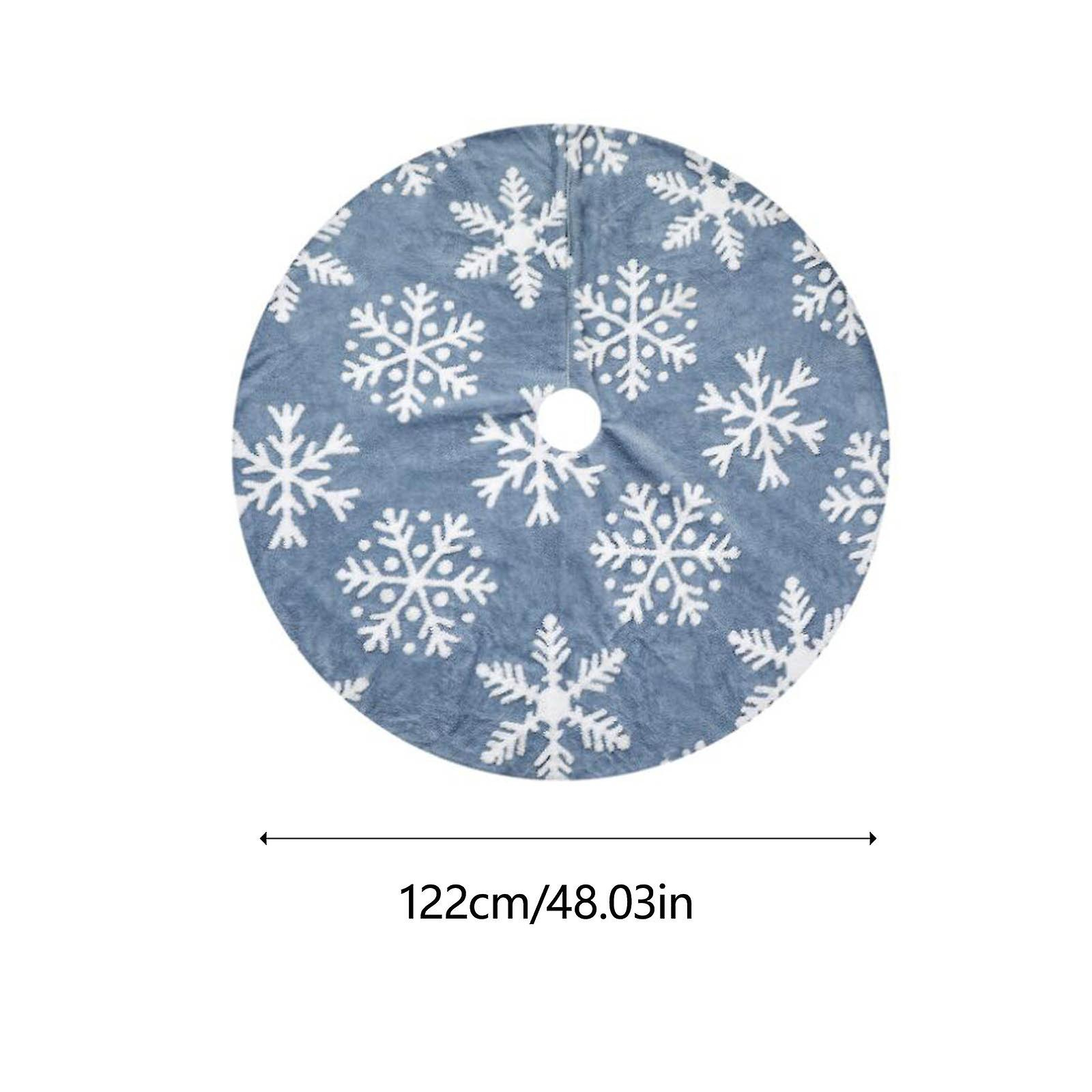Foto 3 pulgar | Falda Para Árbol De Navidad Huoguo, Estampado De Nieve De Terciopelo Azul, 122 Cm - Venta Internacional.
