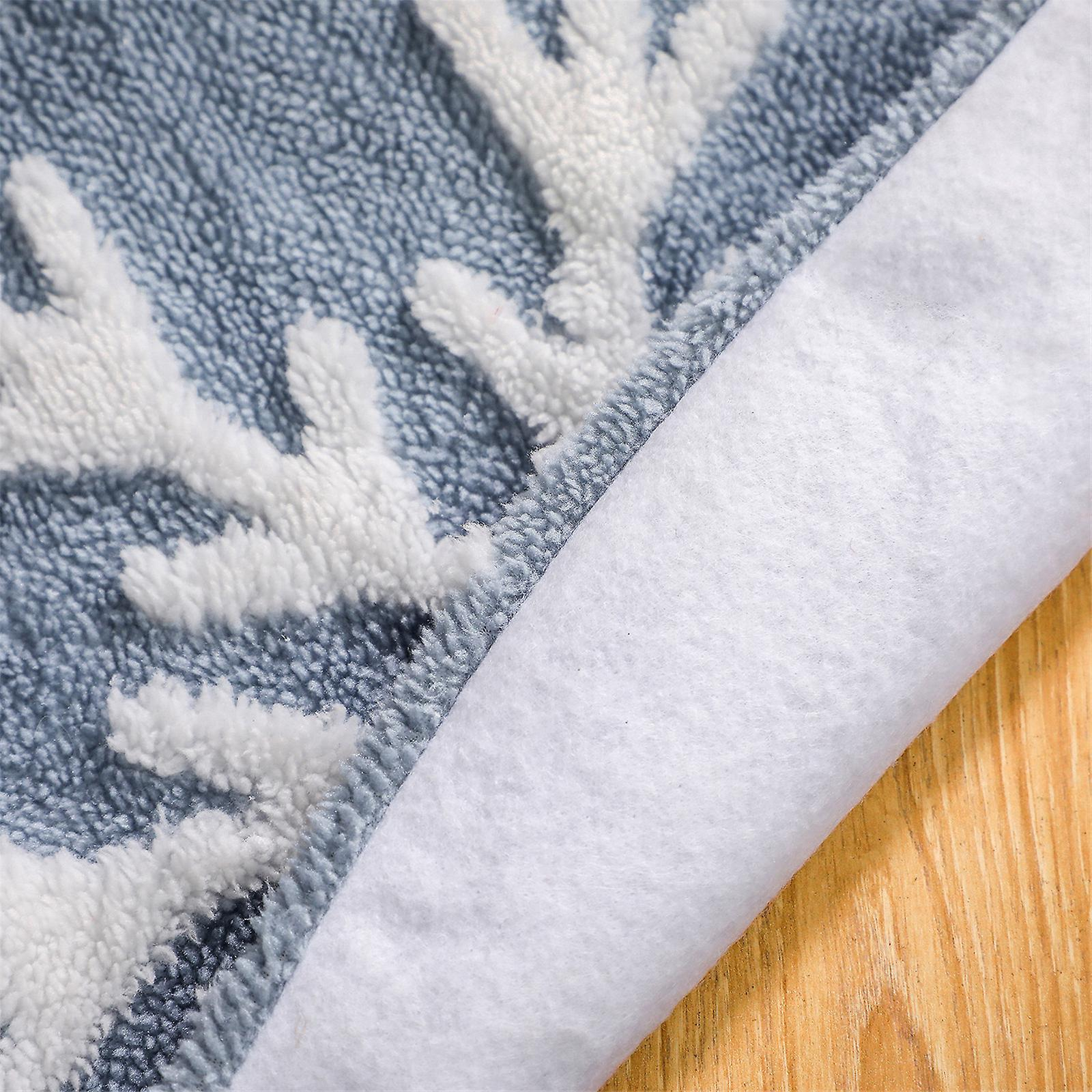 Foto 4 | Falda Para Árbol De Navidad Huoguo, Estampado De Nieve De Terciopelo Azul, 122 Cm - Venta Internacional.