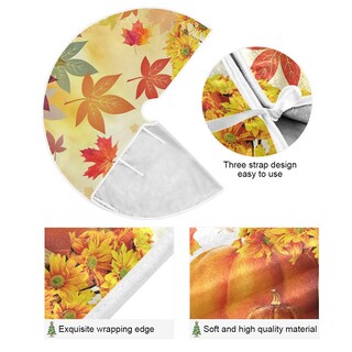 Foto 2 | Falda Para Árbol De Navidad, Diseño De Girasol, Hojas De Arce Y Calabaza, Diseño Wamika - Venta Internacional.