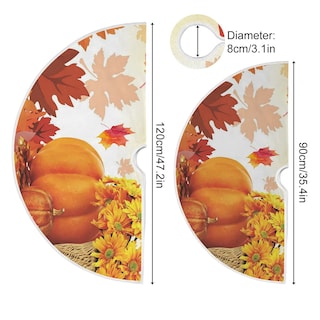 Foto 3 | Falda Para Árbol De Navidad, Diseño De Girasol, Hojas De Arce Y Calabaza, Diseño Wamika - Venta Internacional.