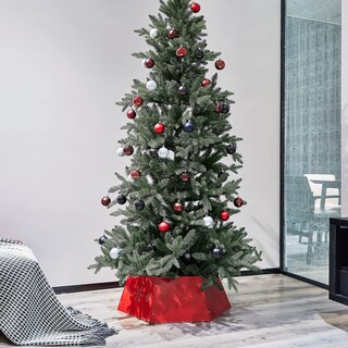 Foto 4 | Anillo Para Árbol De Navidad Forup De Metal Rojo Con Diseño De Copos De Nieve 3d - Venta Internacional.