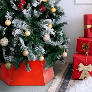 Foto 6 | Anillo Para Árbol De Navidad Forup De Metal Rojo Con Diseño De Copos De Nieve 3d - Venta Internacional.