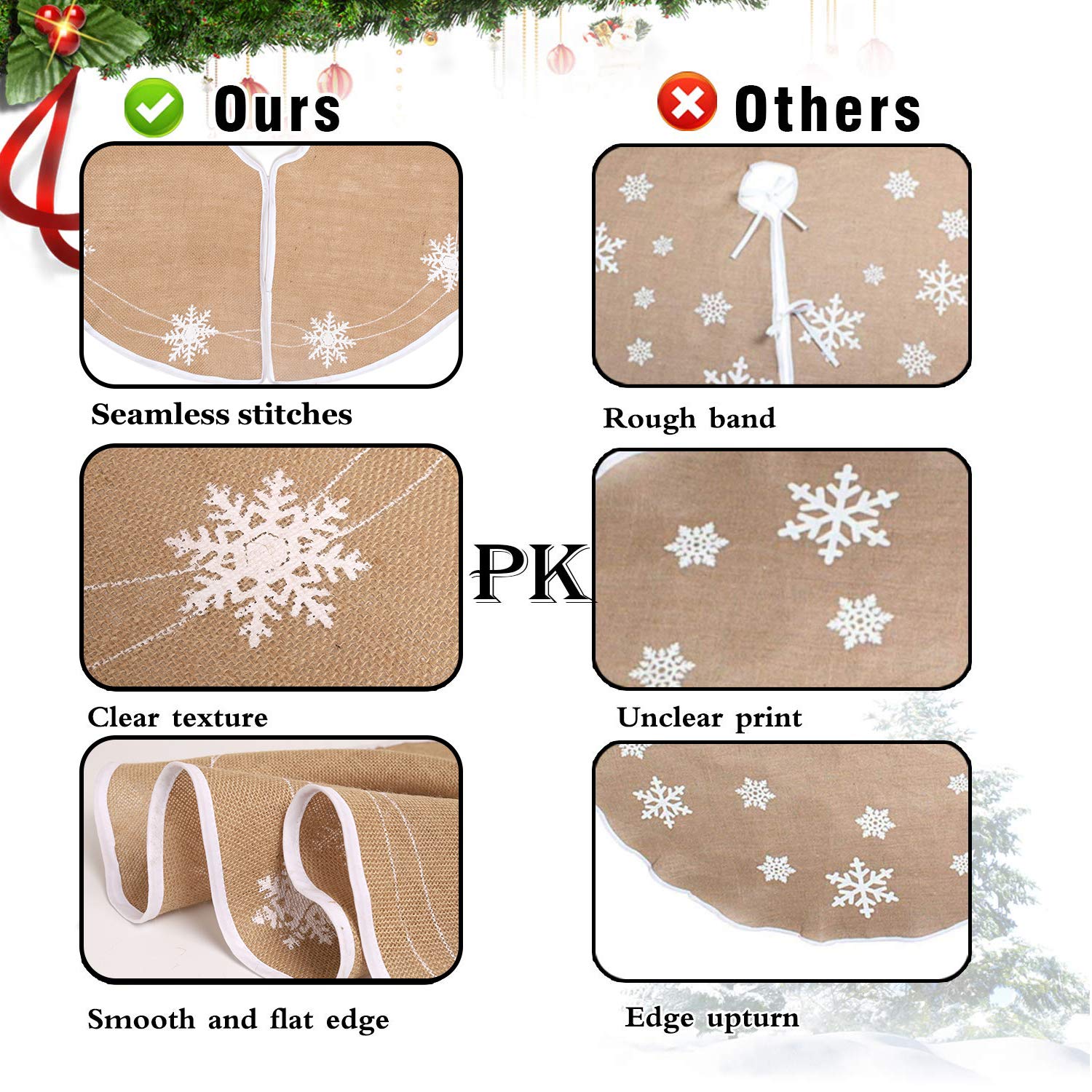 Foto 5 pulgar | Falda De Arpillera N&t Nieting Para Árbol De Navidad, 76 Cm, Rústica Para Navidad - Venta Internacional.