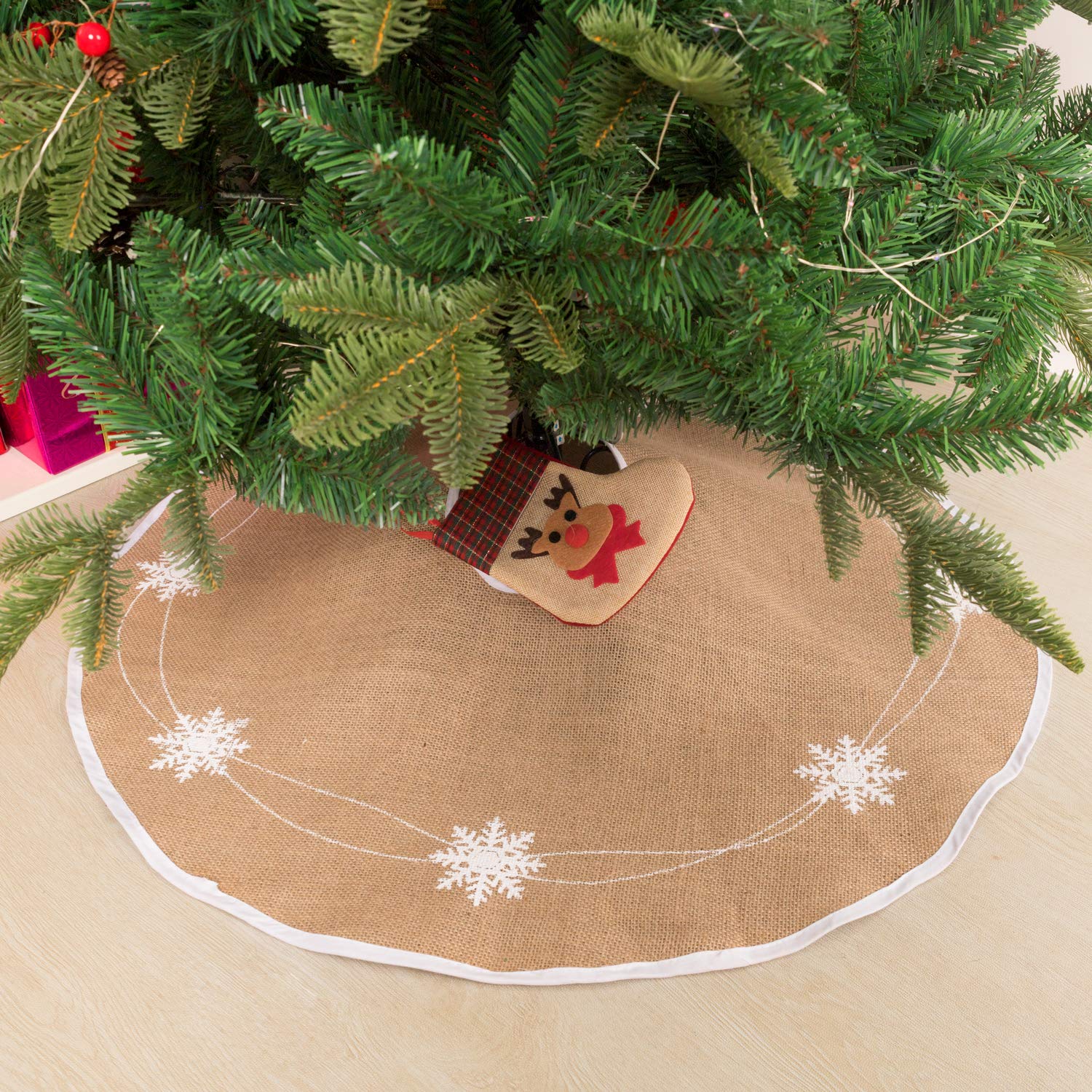 Foto 7 pulgar | Falda De Arpillera N&t Nieting Para Árbol De Navidad, 76 Cm, Rústica Para Navidad - Venta Internacional.