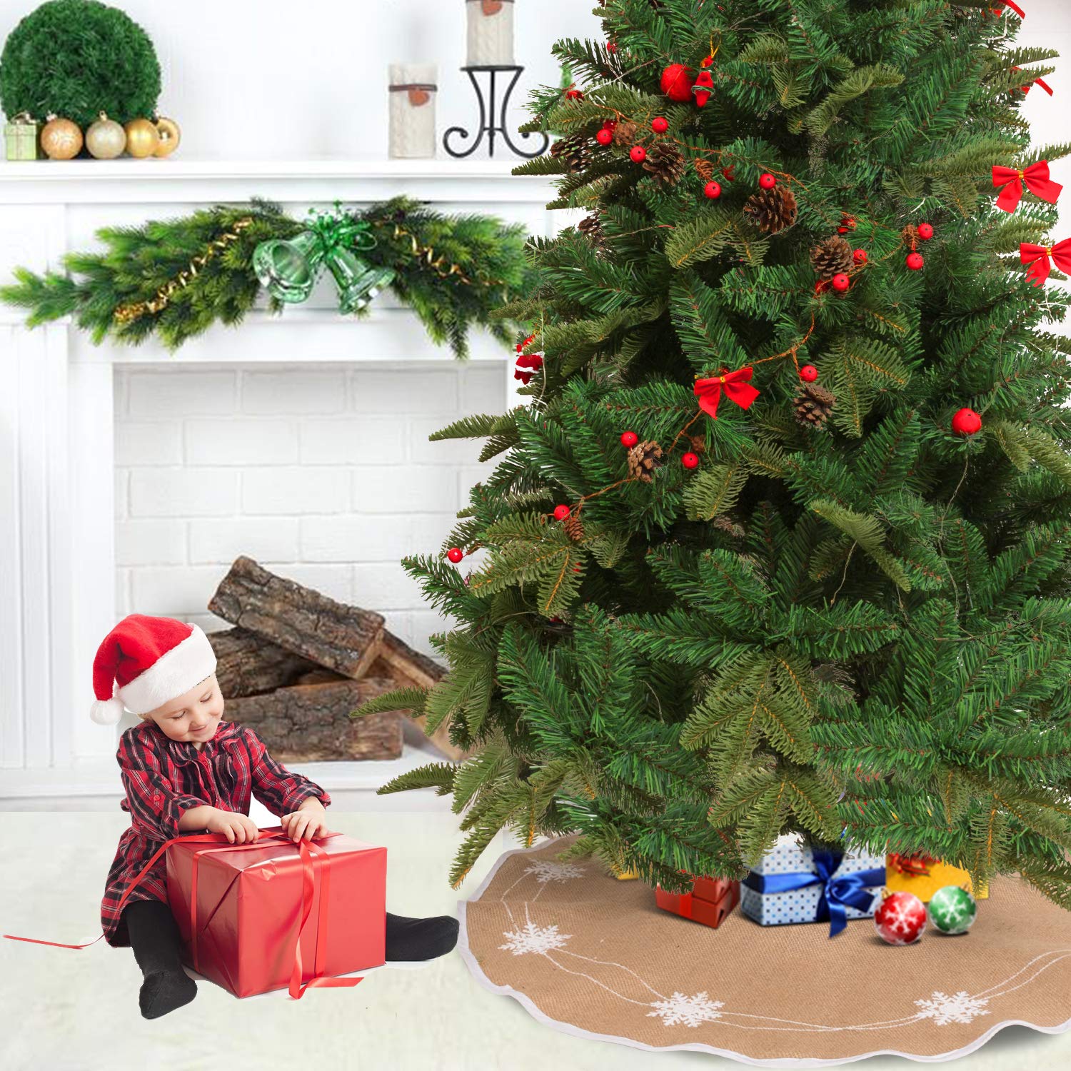 Foto 8 pulgar | Falda De Arpillera N&t Nieting Para Árbol De Navidad, 76 Cm, Rústica Para Navidad - Venta Internacional.