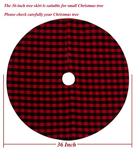 Foto 2 | Falda Para Árbol De Navidad S-deal, A Cuadros Rojos Y Negros, 92 Cm De Diámetro - Venta Internacional.