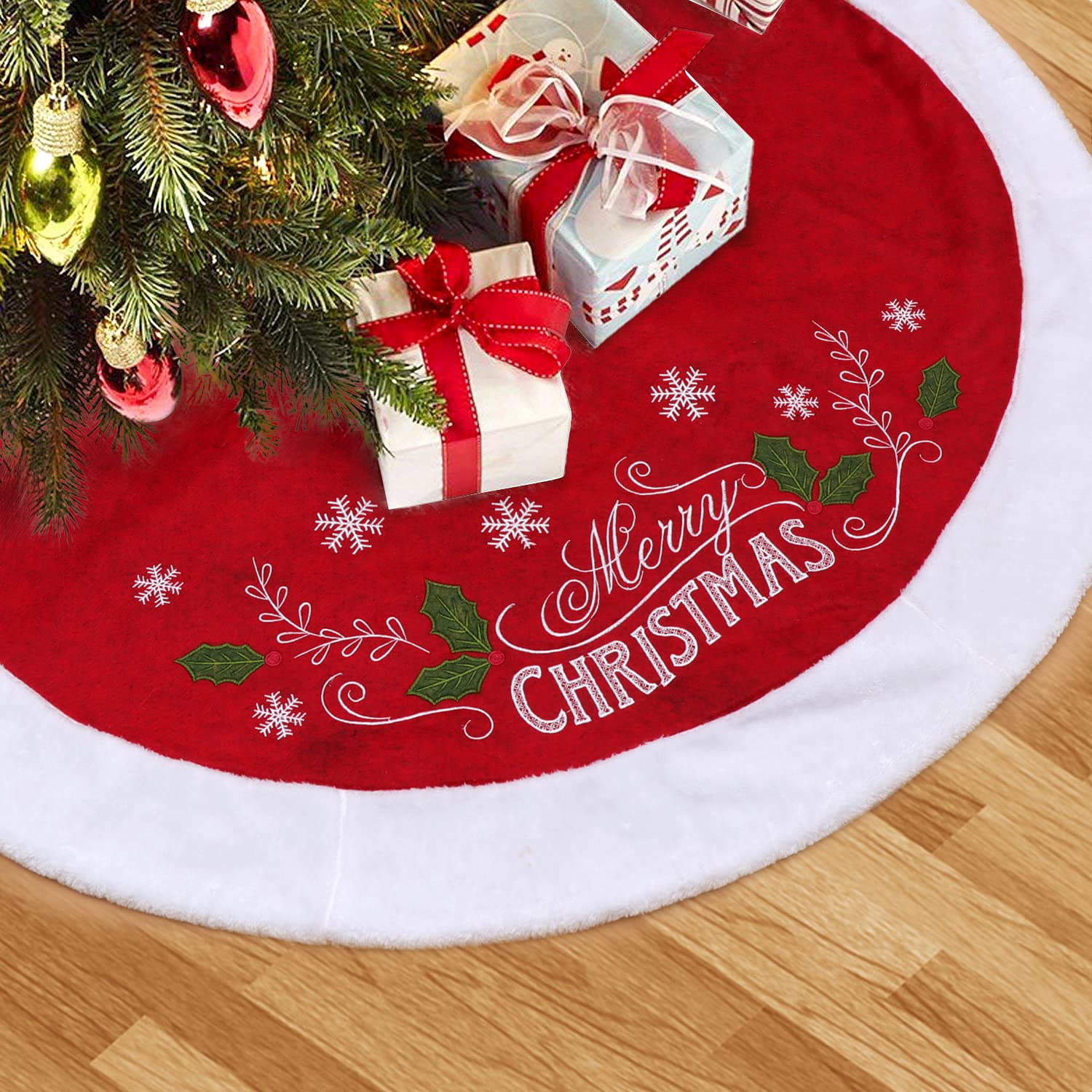 Falda Bordada Para Árbol De Navidad Xamshor, 122 Cm De Diámetro - Venta Internacional. $906