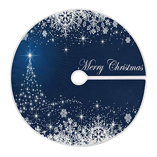 Foto 1 | Falda Para Árbol De Navidad Attx, Diseño De Copos De Nieve, Color Azul Invierno, 90 Cm - Venta Internacional.