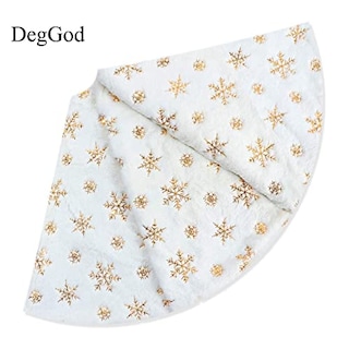 Foto 3 | Falda Deggod Para Árbol De Navidad, Felpa, Piel Sintética Blanca Como La Nieve, 78 Cm - Venta Internacional.