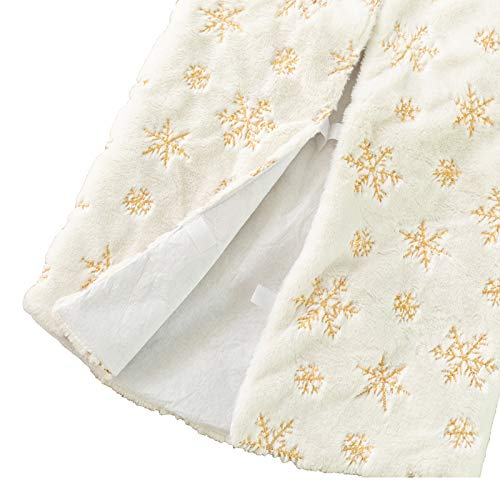 Foto 5 pulgar | Falda Deggod Para Árbol De Navidad, Felpa, Piel Sintética Blanca Como La Nieve, 78 Cm - Venta Internacional.