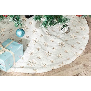 Foto 5 | Falda Deggod Para Árbol De Navidad, Felpa, Piel Sintética Blanca Como La Nieve, 78 Cm - Venta Internacional.