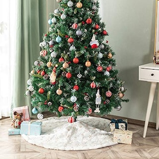 Foto 7 | Falda Deggod Para Árbol De Navidad, Felpa, Piel Sintética Blanca Como La Nieve, 78 Cm - Venta Internacional.