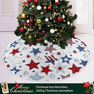 Foto 6 | Faldón Para Árbol De Navidad, Diseño De Dussdil, Bandera De Ee. Uu., 120 Cm, Estrellas Patrióticas - Venta Internac