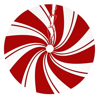 Foto 1 | Falda Para Árbol De Navidad Ajiiusv, Espiral Roja, 122 Cm, Lata De Caramelos Dulces - Venta Internacional.