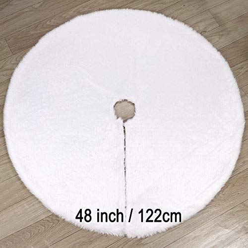 Foto 3 pulgar | Falda De Árbol De Navidad Aytai, Piel Sintética Blanca, 122 Cm, Lujo - Venta Internacional.