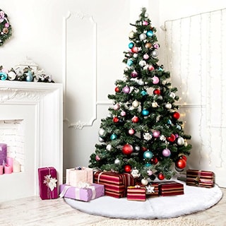 Foto 4 | Falda De Árbol De Navidad Aytai, Piel Sintética Blanca, 122 Cm, Lujo - Venta Internacional.
