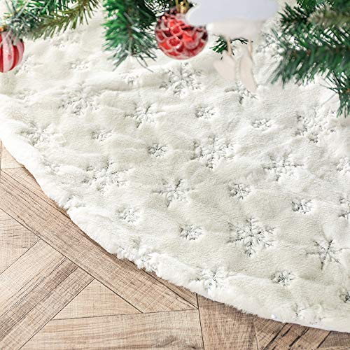 Foto 2 pulgar | Falda Para Árbol De Navidad Amidaky, Piel Sintética Blanca, 78 Cm De Diámetro - Venta Internacional.