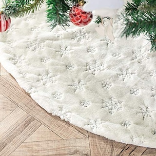 Foto 1 | Falda Para Árbol De Navidad Amidaky, Piel Sintética Blanca, 78 Cm De Diámetro - Venta Internacional.