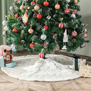 Foto 2 | Falda Para Árbol De Navidad Amidaky, Piel Sintética Blanca, 78 Cm De Diámetro - Venta Internacional.