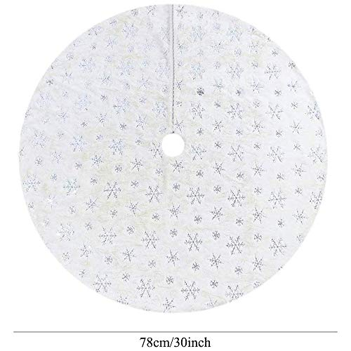 Foto 5 pulgar | Falda Para Árbol De Navidad Amidaky, Piel Sintética Blanca, 78 Cm De Diámetro - Venta Internacional.