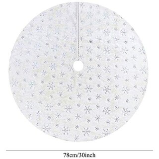 Foto 4 | Falda Para Árbol De Navidad Amidaky, Piel Sintética Blanca, 78 Cm De Diámetro - Venta Internacional.