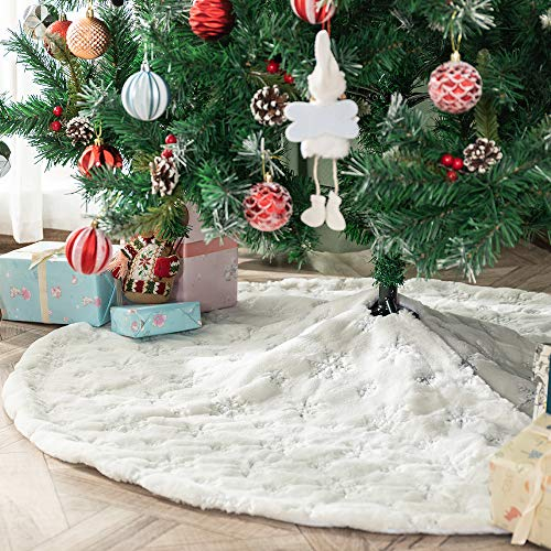 Foto 6 pulgar | Falda Para Árbol De Navidad Amidaky, Piel Sintética Blanca, 78 Cm De Diámetro - Venta Internacional.