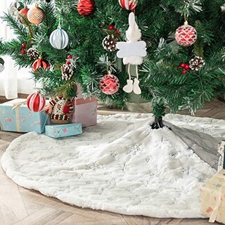 Foto 5 | Falda Para Árbol De Navidad Amidaky, Piel Sintética Blanca, 78 Cm De Diámetro - Venta Internacional.