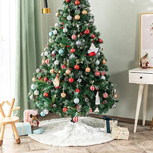 Foto 7 pulgar | Falda Para Árbol De Navidad Amidaky, Piel Sintética Blanca, 78 Cm De Diámetro - Venta Internacional.