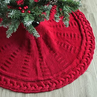 Foto 1 | Falda Para Árbol De Navidad Limbridge, Tejida, 90 Cm, Color Burdeos - Venta Internacional.