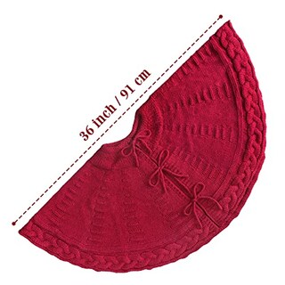 Foto 3 | Falda Para Árbol De Navidad Limbridge, Tejida, 90 Cm, Color Burdeos - Venta Internacional.