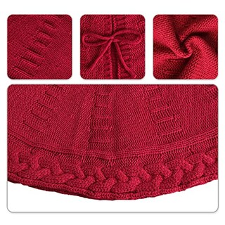 Foto 4 | Falda Para Árbol De Navidad Limbridge, Tejida, 90 Cm, Color Burdeos - Venta Internacional.