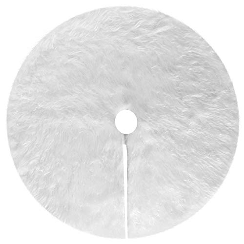 Foto 2 pulgar | Falda De Felpa Con Forma De Árbol De Navidad Amidaky, Piel Sintética Blanca Como La Nieve, 122 Cm - Venta Internaciona