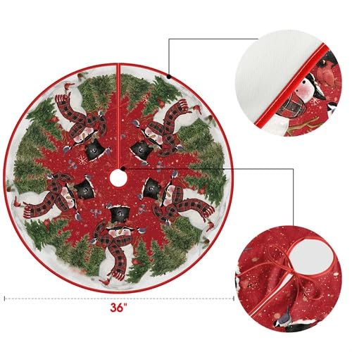 Foto 6 pulgar | Falda Para Árbol De Navidad Avoin Colorlife Cardinals Cedar Snowman - Venta Internacional.