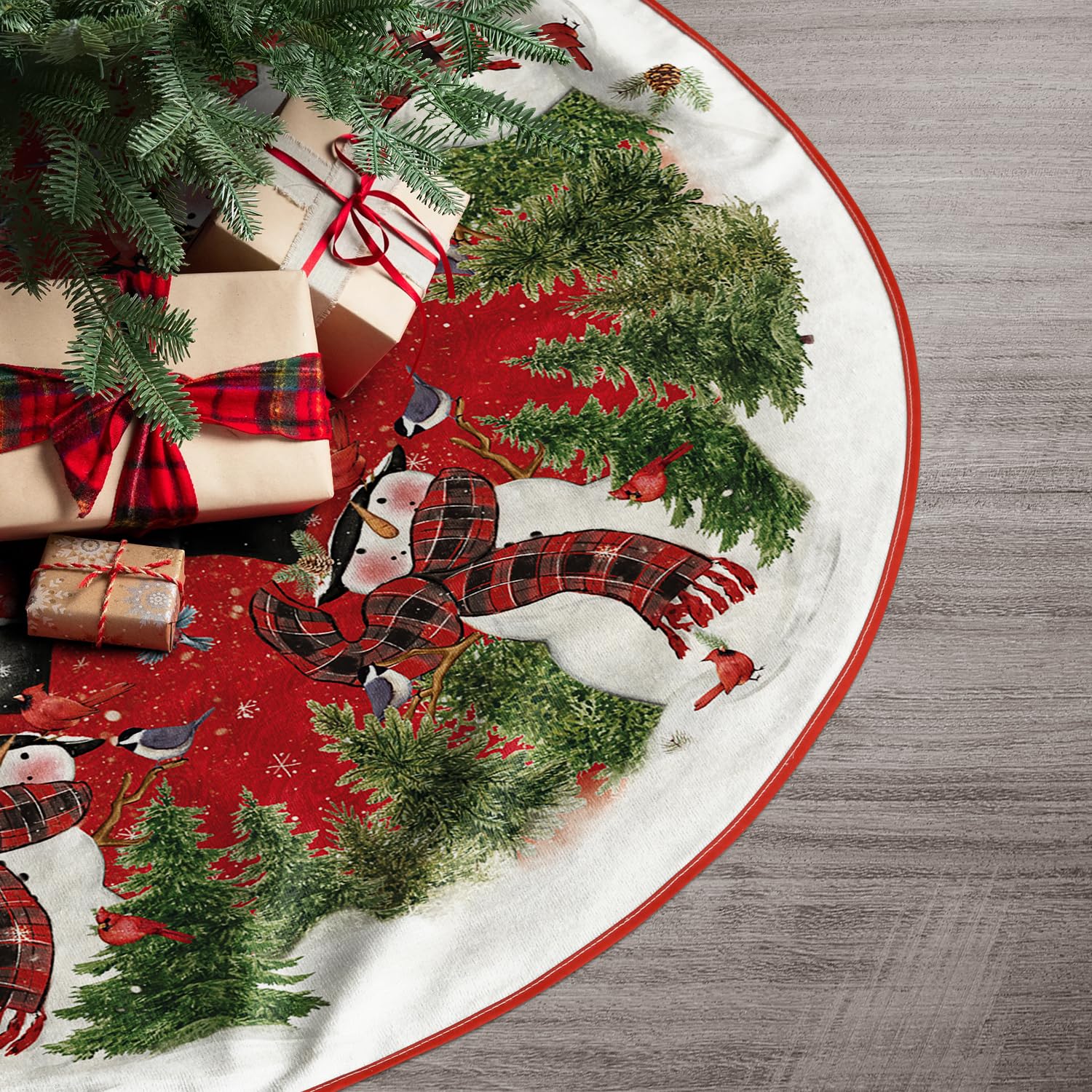 Foto 7 | Falda Para Árbol De Navidad Avoin Colorlife Cardinals Cedar Snowman - Venta Internacional.