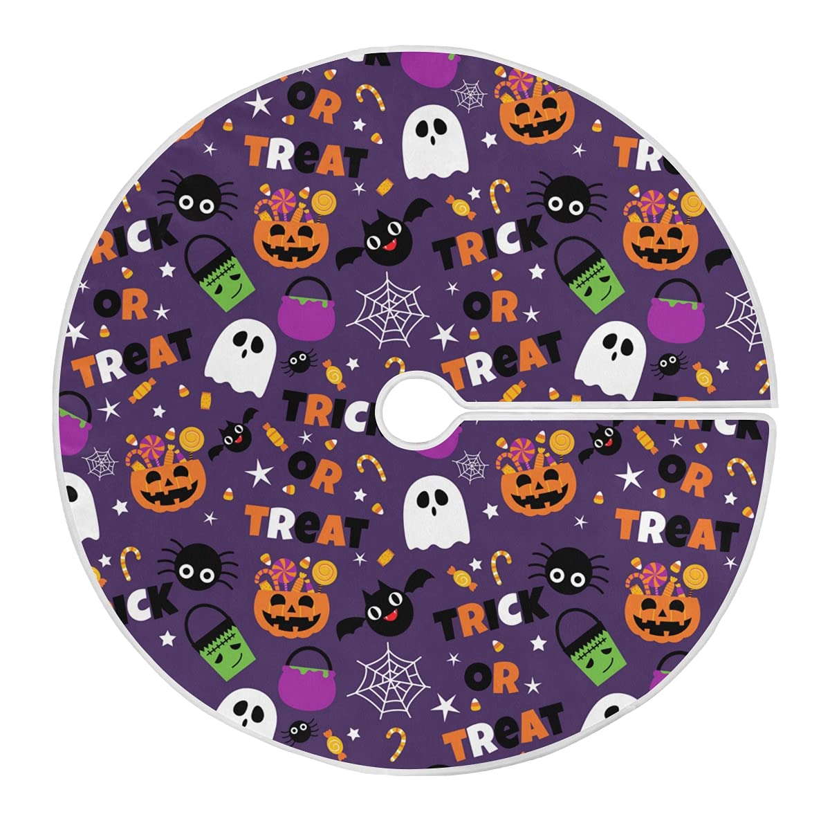 Foto 2 pulgar | Falda Para Árbol De Navidad Wamika, Color Morado, Calabaza, Poliéster - Venta Internacional.