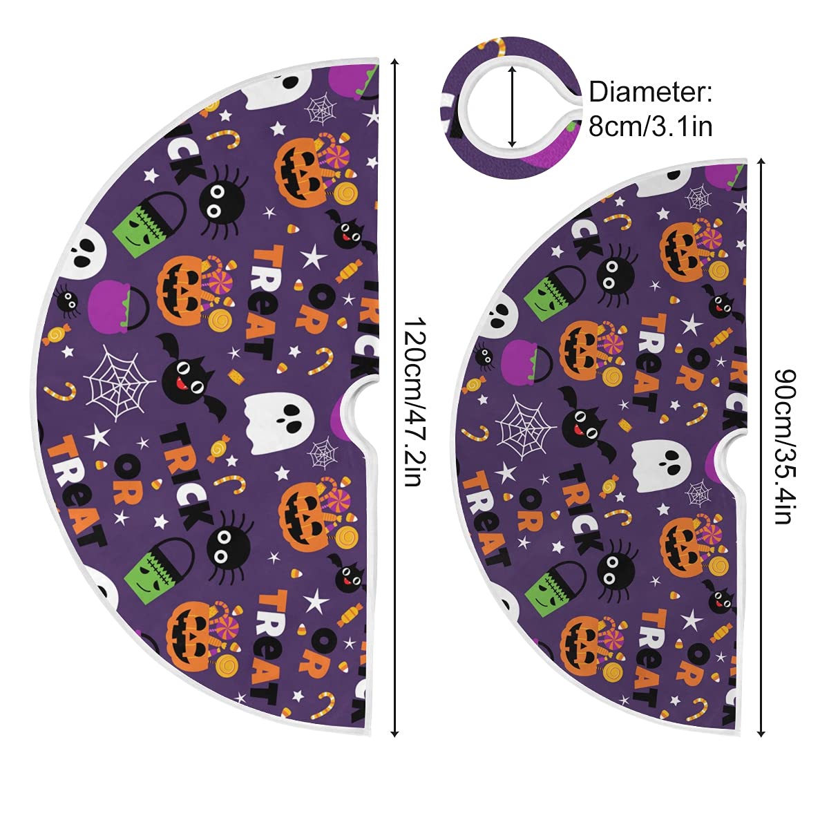 Foto 4 pulgar | Falda Para Árbol De Navidad Wamika, Color Morado, Calabaza, Poliéster - Venta Internacional.
