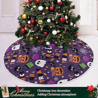Foto 6 | Falda Para Árbol De Navidad Wamika, Color Morado, Calabaza, Poliéster - Venta Internacional.