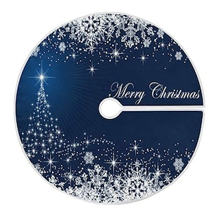 Foto 1 | Falda De Árbol De Navidad Attx Con Forma De Copos De Nieve Azules Para Invierno, 120 Cm - Venta Internacional.