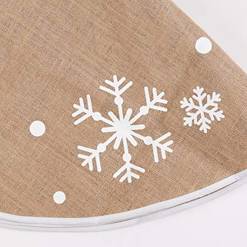 Foto 5 | Falda De Árbol De Navidad Joiedomi Con Forma De Copo De Nieve De Arpillera, 48 Cm - Venta Internacional.