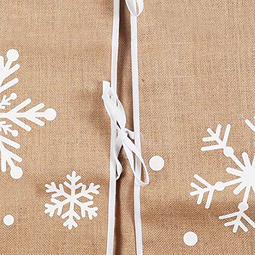 Foto 7 pulgar | Falda De Árbol De Navidad Joiedomi Con Forma De Copo De Nieve De Arpillera, 48 Cm - Venta Internacional.