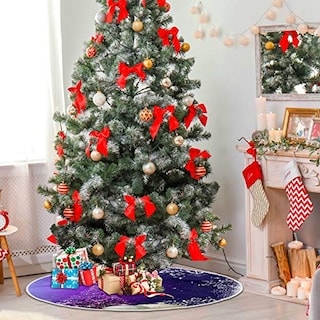 Foto 2 | Faldón Para Árbol De Navidad, 90 Cm, Color Azul Púrpura, Invierno - Venta Internacional.