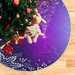 Foto 3 | Faldón Para Árbol De Navidad, 90 Cm, Color Azul Púrpura, Invierno - Venta Internacional.