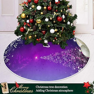 Foto 6 | Faldón Para Árbol De Navidad, 90 Cm, Color Azul Púrpura, Invierno - Venta Internacional.