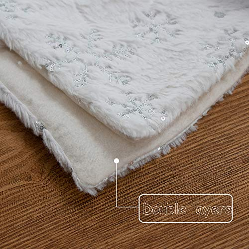 Foto 6 pulgar | Falda Xamshor Con Lentejuelas Para Árbol De Navidad, Piel Sintética Blanca, 60 Cm - Venta Internacional.