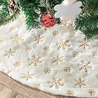 Foto 1 | Falda Para Árbol De Navidad Amidaky, Piel Sintética Blanca, 90 Cm De Diámetro - Venta Internacional.